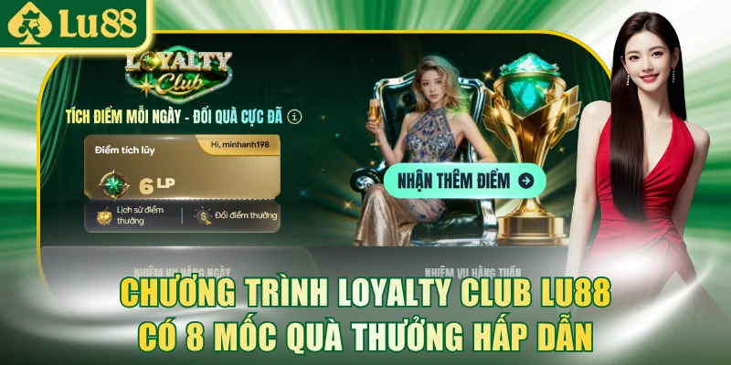 Chương trình Loyalty Club LU88 có 8 mốc quà thưởng hấp dẫn